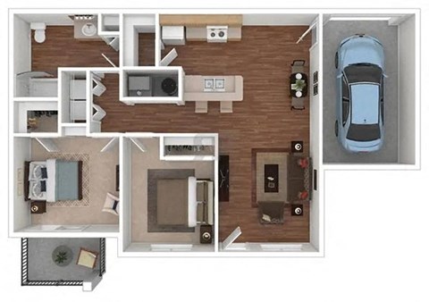 2 bed 1 bath Sunset Hills 911 sqft at Desert Sage Apartments in Goodyear Arizona